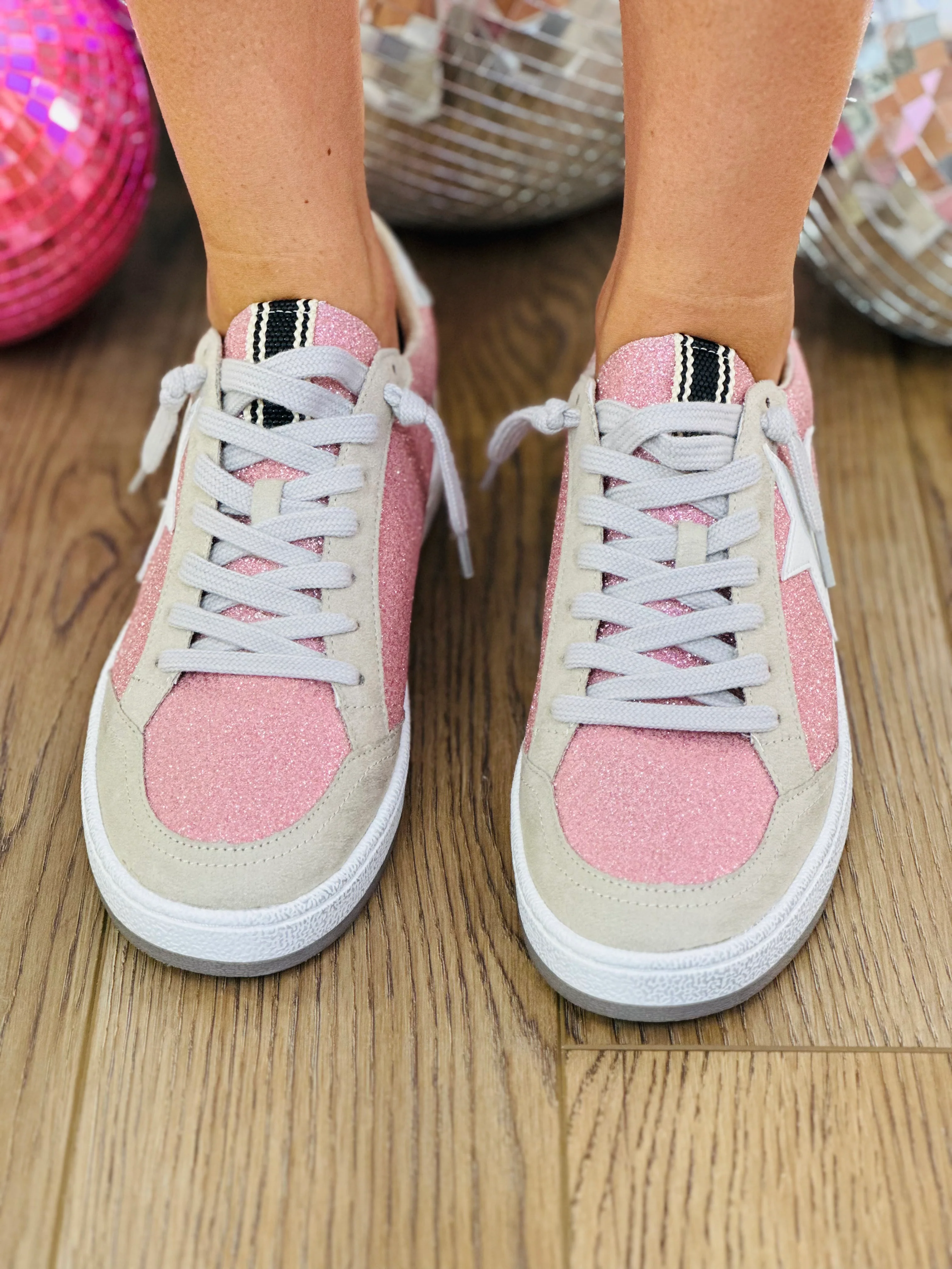 PAZ SNEAKER-PINK GLITTER