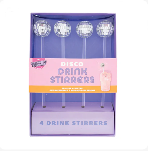 DISCO DRINK STIRRERS 4PK
