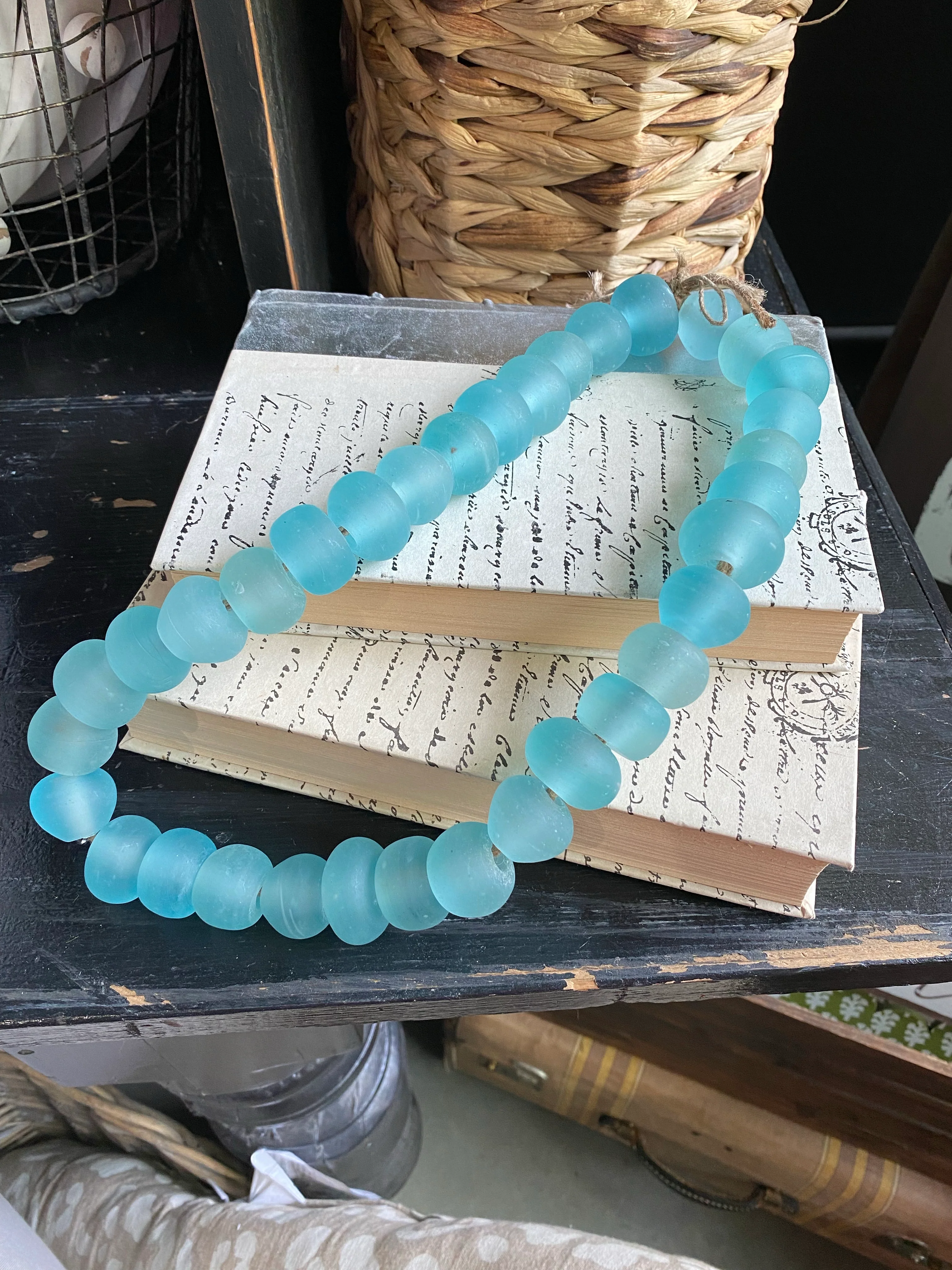 LIGHT BLUE GLASS BEADS