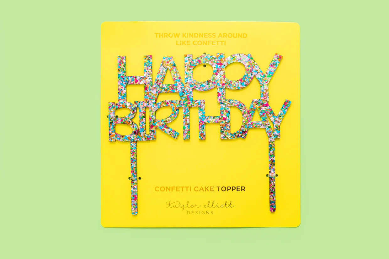 HAPPY BIRTHDAY COLORFUL CAKE TOPPER